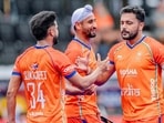 Harmanpreet Singh scored twice in India’s 3-1 victory over Wales in Amstelveen, Netherlands on Saturday