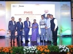 POWERGRID Director (Personnel) Dr Yatindra Dwivedi receives the PMIS Recognition of Partner Company Award in New Delhi on August 14.