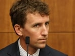 Patrick Clancy, alongside Rachel Danis, shows visible stress in NYC during Lindsay Clancy's murder trial.(AP Photo)