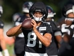 Houston Texans wide receiver Jayden Higgins suffered a torn ACL.