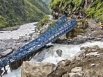 The bridge, located around 8-11 km from Dharchula, was damaged early Wednesday morning (PTI)