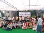 The protest has been launched jointly by the University Teachers’ Association and the Bhagat Phool Singh Mahila Vishwavidyalaya Karmachari Sangharsh Samiti. (HT Photo)