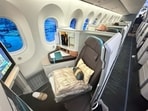 My business-class suite, 3J. The 34 suites on my flight had privacy doors and aisle access.
