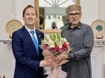 US ambassador to India Sergio Gor with Jammu and Kashmir chief minister Omar Abdullah