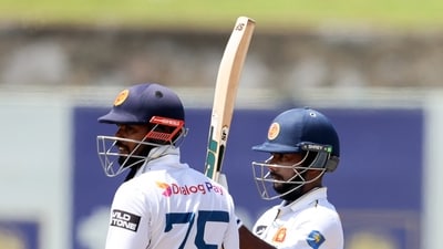 Amid a strong effort from the rest of India’s bowling attack, Dhananjaya de Silva brought up his half-century off 125 balls. Soon after, Sonal Dinusha, who had scored a century in the first innings, also reached his fifty. (ANI Photo) Amid a strong effort from the rest of India’s bowling attack, Dhananjaya de Silva brought up his half-century off 125 balls. Soon after, Sonal Dinusha, who had scored a century in the first innings, also reached his fifty. (ANI Photo)