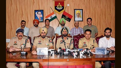 Additional commissioner of police Rupinder Singh during a media conference in Ludhiana on Wednesday. (HT photo) Additional commissioner of police Rupinder Singh during a media conference in Ludhiana on Wednesday. (HT photo)
