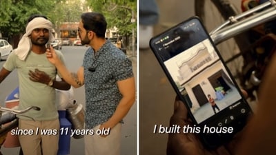 A digital content creator’s street interview with a lassi seller in Delhi. (Instagram/@upenverma) A digital content creator’s street interview with a lassi seller in Delhi. (Instagram/@upenverma)