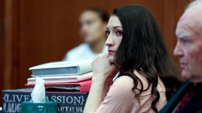 Lindsay Clancy listens to testimony from her former mother-in-law, Susan Clancy. (Jonathan Wiggs/Pool via REUTERS)