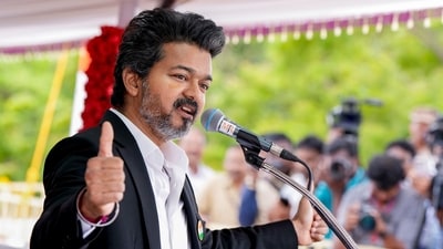 TVK minister Aadhav Arjuna has called Tamil Nadu CM Vijay a "political monk". (PTI) TVK minister Aadhav Arjuna has called Tamil Nadu CM Vijay a "political monk". (PTI)