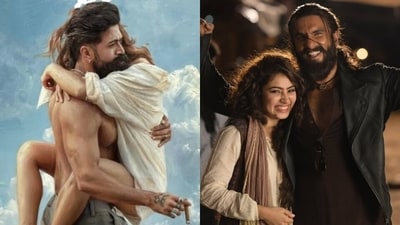 Yash, Kiara Advani, Sara Arjun and Ranveer Singh in stills from Toxic and Dhurandhar. Yash, Kiara Advani, Sara Arjun and Ranveer Singh in stills from Toxic and Dhurandhar.