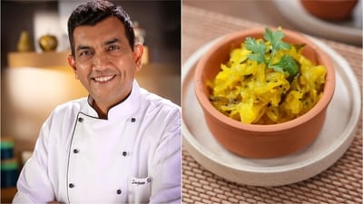 Try Sanjeev Kapoor’s crunchy papaya sambharo recipe with a simple spicy tempering. (Instagram) Try Sanjeev Kapoor’s crunchy papaya sambharo recipe with a simple spicy tempering. (Instagram)