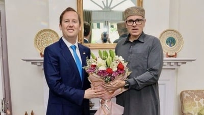 US ambassador to India Sergio Gor with Jammu and Kashmir chief minister Omar Abdullah (X/@USAmbIndia) US ambassador to India Sergio Gor with Jammu and Kashmir chief minister Omar Abdullah (X/@USAmbIndia)