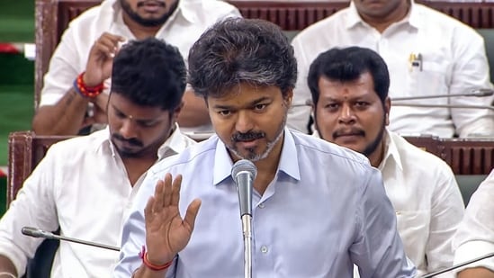 The Tamil Nadu Assembly witnessed a ruckus on Tuesday over the government's decision to relocate chief minister Vijay's office.