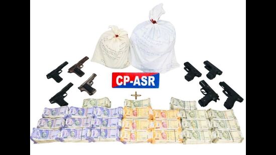 The recovered pistols include three .30 bore, four 9MM Glock and one .32 bore along with four live cartridges. (HT Photo)