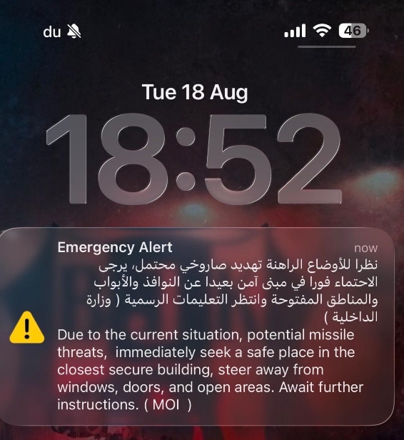 Residents in Dubai received a missile threat alert on Tuesday. (HT)