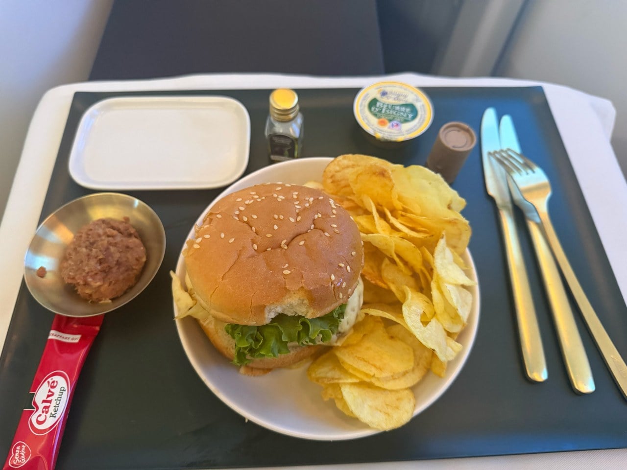 The burger was a major weak link in the four-course dinner. The burger was a major weak link in the four-course dinner.