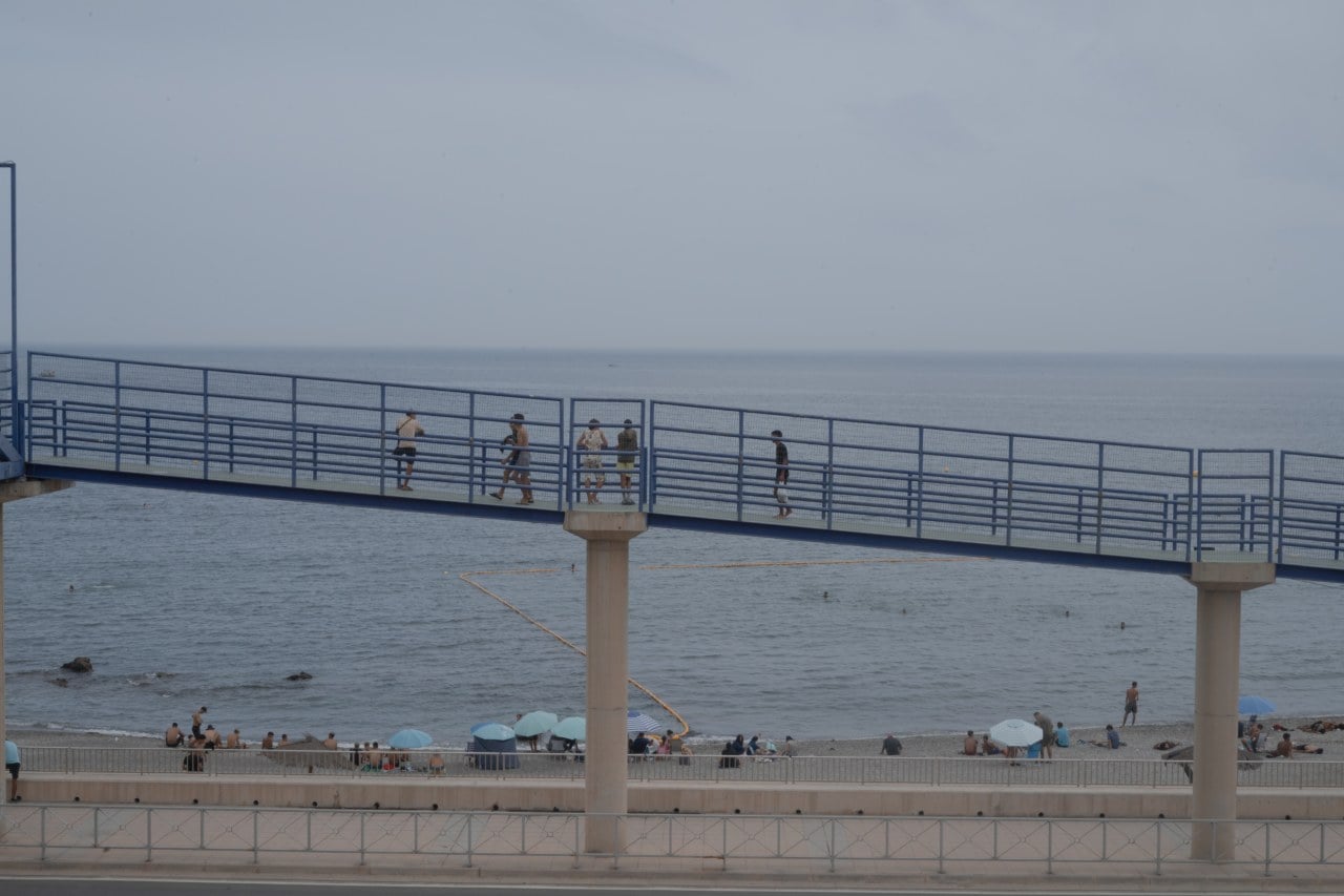 A beach in Ceuta near the border. A beach in Ceuta near the border.