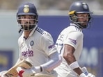 KL Rahul (left) and Devdutt Padikkal in action during the first Test against Sri Lanka in Galle. (PTI)