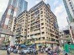 Mumbai, India. Aug 18, 2026 - View of the Sree Sai Sundar Nagar SRA building in the Prabhadevi area of Central Mumbai, India. Aug 18, 2026. (Photo by Raju Shinde/HT Photo) (Raju Shinde)