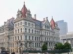 The New York state Capitol is seen from the steps of the State Education Building in Albany. (Representational image)