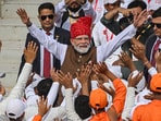 File photo of Prime Minister Narendra Modi with school children after delivering his 80th Independence Day speech from Red Fort   on August 15, 2026.  