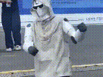 Humanoids displayed at the conference in Beijing.