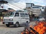 Ten people, including three security personnel, were injured after forces stopped a rally in Imphal West demanding justice for six Nagas allegedly killed by Kuki militants. (ANI)