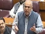 Pakistani lawmaker and PTI leader Asad Qaiser in National Assembly