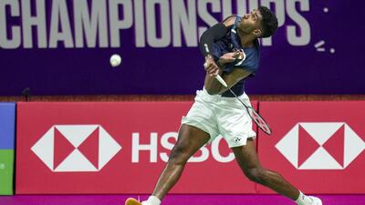 Ayush Shetty competes in the round of 64 match against China's Shi Yuqi during the BWF World Championships. (PTI) Ayush Shetty competes in the round of 64 match against China's Shi Yuqi during the BWF World Championships. (PTI)
