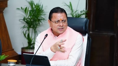 Uttarakhand Chief Minister Pushkar Singh Dhami. Uttarakhand Chief Minister Pushkar Singh Dhami.
