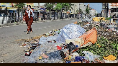 Garbage has accumulated in residential colonies, markets, on roadsides, in government offices, and in public places, with several towns reporting growing piles of uncollected waste. (HT)