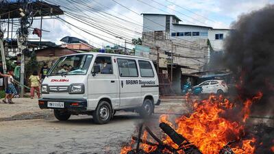 Ten people, including three security personnel, were injured after forces stopped a rally in Imphal West demanding justice for six Nagas allegedly killed by Kuki militants. (ANI) Ten people, including three security personnel, were injured after forces stopped a rally in Imphal West demanding justice for six Nagas allegedly killed by Kuki militants. (ANI)