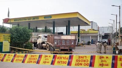 The CNG station in Tikri Kalan, where the blast took place. (HT Photo) The CNG station in Tikri Kalan, where the blast took place. (HT Photo)