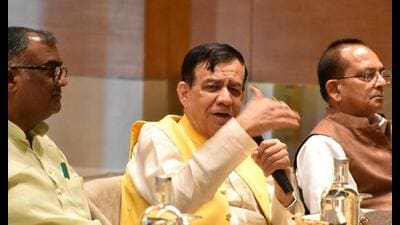 Uttar Pradesh Legislative Assembly speaker Satish Mahana addressing an event in Lucknow on August 20. (Sourced) Uttar Pradesh Legislative Assembly speaker Satish Mahana addressing an event in Lucknow on August 20. (Sourced)