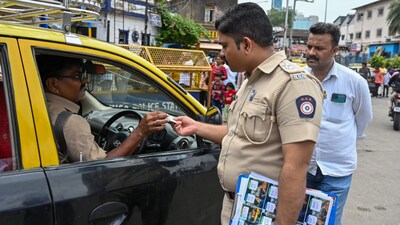 Flying squads of the Mumbai RTO took action against non-compliant taxi drivers outside Dadar railway station on Thursday. (Raju Shinde/HT Photo) Flying squads of the Mumbai RTO took action against non-compliant taxi drivers outside Dadar railway station on Thursday. (Raju Shinde/HT Photo)