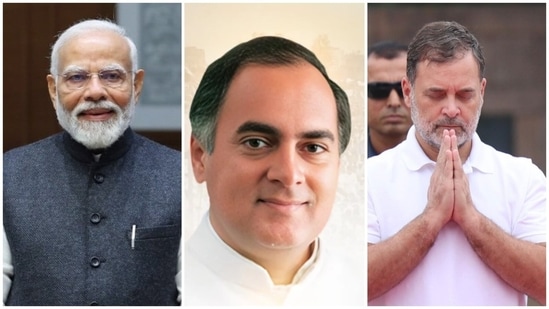 PM Modi, Rahul Gandhi pay tributes to Rajiv Gandhi on former PM’s 82nd birth anniversary. (Narendramodi,Rahulgandhi,mallikarjunkharge/X)