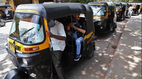 Mumbai, India - June -20, 2026:BEST employees have been on an indefinite strike since June 19 over their various demands. As Saturday marks the second day of the strike,Commuters were seen choosing auto rikshaw as an alternative mode of transport ,in Mumbai ,in Mumbai, India, on, Saturday, June -20, 2026. ( photo by Praful Gangurde / Hindustan Times )