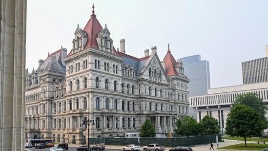 The New York state Capitol is seen from the steps of the State Education Building in Albany. (Representational image)
