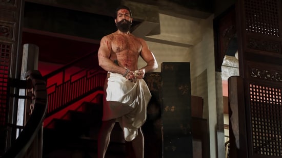 Toxic English trailer: A still of Yash in his bloodiest avatar yet.
