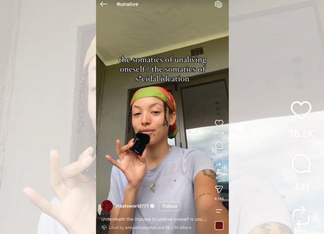 Creators are building a parallel vocabulary – rape becomes “grape”, porn is “corn”, suicide is “unalive”. (INSTAGRAM@MAATSWORLD777) Creators are building a parallel vocabulary – rape becomes “grape”, porn is “corn”, suicide is “unalive”. (INSTAGRAM@MAATSWORLD777)