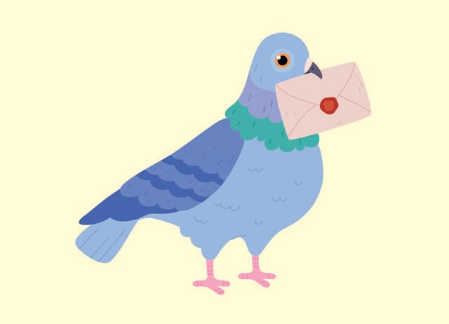 The app Carrier Pidge transmits texts based on how far your friend is. Your pigeon could die en-route too. (SHUTTERSTOCK) The app Carrier Pidge transmits texts based on how far your friend is. Your pigeon could die en-route too. (SHUTTERSTOCK)
