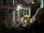 Around 10 pm, a sewer pipe also reportedly broke at the site, following which more earth slid into the excavated portion, according to the Aerocity Block A Welfare Society (77) Association. (HT File)