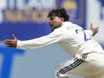 Galle: India's Kuldeep Yadav appeals for an unsuccessful wicket on day three of the first test cricket match between India and Sri Lanka, in Galle, Sri Lanka, Monday, Aug. 17, 2026. (PTI Photo/Shailendra Bhojak)(PTI08_17_2026_000194A) (PTI) Galle: India's Kuldeep Yadav appeals for an unsuccessful wicket on day three of the first test cricket match between India and Sri Lanka, in Galle, Sri Lanka, Monday, Aug. 17, 2026. (PTI Photo/Shailendra Bhojak)(PTI08_17_2026_000194A) (PTI)