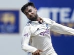 India's Manav Suthar bowls on day five of the first Test between India and Sri Lanka, in Galle, Sri Lanka, Wednesday. (PTI) India's Manav Suthar bowls on day five of the first Test between India and Sri Lanka, in Galle, Sri Lanka, Wednesday. (PTI)