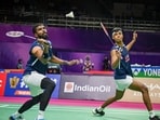 India’s Satwiksairaj Rankireddy and Chirag Shetty compete against Malaysia’s Junaidi Arif and Yap Roy King during their men’s doubles quarter-final match at the BWF World Championships 2026 in New Delhi. (Hindustan Times)