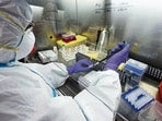 Inside a research lab during the pandemic in May 2020. (Biplov Bhuyan/HT PHOTO)