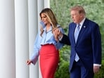 US First Lady Melania Trump, left, and US President Donald Trump arrive for a Fostering the Future event in the Rose Garden of the White House in Washington, DC, US, on Thursday, Aug. 20, 2026. Photographer: Yuri Gripas/Abaca/Bloomberg US First Lady Melania Trump, left, and US President Donald Trump arrive for a Fostering the Future event in the Rose Garden of the White House in Washington, DC, US, on Thursday, Aug. 20, 2026. Photographer: Yuri Gripas/Abaca/Bloomberg