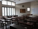 An empty classroom of a school.