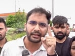 Cockroach Janta Party (CJP) co-convener Ashutosh Ranka addresses the media during the party's 'School Thik Karo' campaign, in Jaipur, Rajasthan.