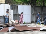 Structures, including queue liners near the visa section of the Pakistan High Commission, reportedly located outside the compound’s designated perimeter in a lane, were removed by authorities at New Delhi on Thursday